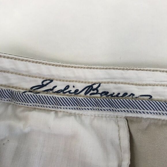 Eddie Bauer Relaxed Boyfriend Cropped Pants Women’s Plus Size 14 Petite Beige - Picture 9 of 16